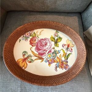 MacKenzie-Childs White Ceramic Dish - 12” X 15”